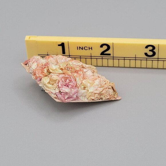 Handcrafted Resin and Polymer Clay Diamond Shaped Stud Earrings Pink Triangle - Picture 6 of 7